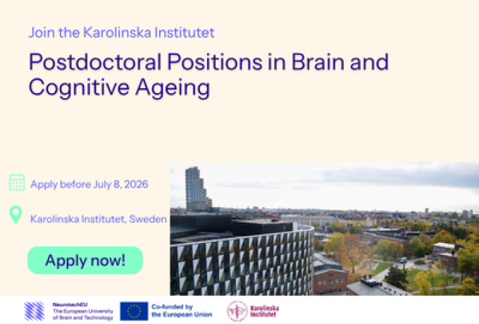 Work with a NeurotechEU partner: Two Postdoctoral Positions in Brain and Cognitive Ageing